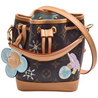 LV M12221聖誕限定Snow Show系列Nano Noé Monogram帆布束口手提/斜背水桶包