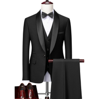 Lelaki kurus 3 keping Set Formal Slim Fit Tuxedo Prom Suitlelaki pengantin perkahwinan blazer pakaian berkualiti tinggi jaket kot jaket jaket