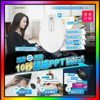 美國USATISFY 無線AI語音創作翻譯多用途高效辦公滑鼠 AI Mouse PRO 3.0 With ChatGPT [黑/白色] 白色