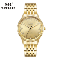 MK MIK E นาฬิกาคู่แฟชั่นเรียบง่ายผู้ชายสายเหล็กควอตซ์นาฬิกาดิจิตอลนาฬิกาคลาสสิกนาฬิกากันน้ำ