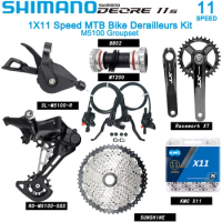 SHIMANO Deore M5100 Complete Kit for MTB Bicycle 1X11 Speed Groupset MT200 KMC X11 Chain Sunshine Cassette Suit for MTB Bike