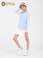 美國PGA兒童高爾夫防曬衣女童裝2021長袖衣服青少年夏季上衣服裝