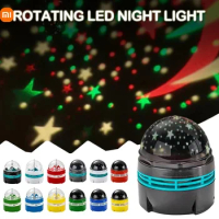 Xiaomi USB LED Night Light Star Galaxies Projector Colorful Rotating Night Lamp For Bedroom Party Christmas Decor Kids Gift