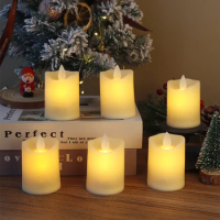 6Pcs Flickering Battery Candles Plastic Flameless Candles LED Electric Candles Fake Candle for Lantern Weddings Home Decor