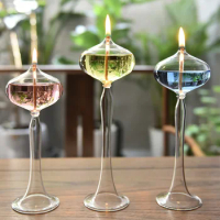 3pcs/set European Creative Glass Oil Lamp Candlestick Decoration Nordic Romantic Modern Home Desktop Smokeless Crispy Oil Lamp