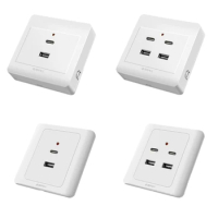 USB Wall Outlet USB Receptacle Tamper Resistant Receptacle Plug for Home