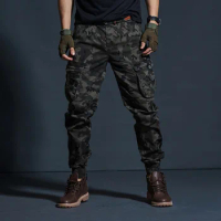 New Men's Cargo Pants Casual Fashion Streetwear Joggers Camouflage Pants Military Style Trousers Men Long Cargo Pants Plus Size