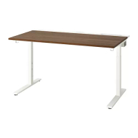 MITTZON 書桌/工作桌, 實木貼皮, 胡桃木/白色