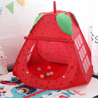 兒童帳篷 兒童室內帳篷卡通草莓梨子蘑菇城堡游戲屋薄紗趣味球池男女孩小窩