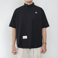 Kemeja AAPE HEAD PATCH POCKET WHITE BLACK SHIRT 100% ORIGINAL Size L