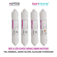 Combo 4 lõi chức năng 5689 Mutosi (T33, Mineral, Nano Silver, Alkaline Hydrogen) dùng cho máy lọc nư