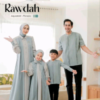 RAWDAH warna Pistacio Sarimbit keluarga Baju Lebaran Bahan Anti UV Premium