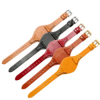 uhgbsd Leather Watch Strap For FOSSIL ES4114 ES4113 ES3625 ES3616 Female 18mm Band With Pad