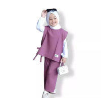 Pakaian Lebaran Anak Perempuan Chika Set 3In1 Terlaris / Fashion Muslim Terbaru / Setelan Syar'i Ana