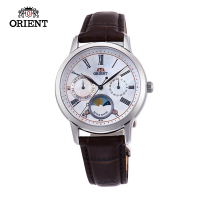 【ORIENT 東方錶】ORIENT 東方錶 SUN&amp;MOON系列 日月相錶 皮帶款 貝殼面-34.8 mm(RA-KA0005A)