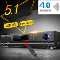 220V Bluetooth Amplifier AV-985 650W 5.1 Channel Amplifier Home Theater Audio High Power Home Fever Ktv Amplifier Karaoke