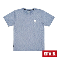EDWIN 涼感系列 小LOGO圓領短袖T恤-男款 灰藍色