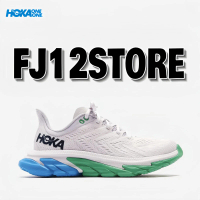 Hoka One One Clifton Edge Mens Road Running Shoes - White/Green/Blue