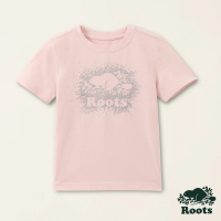 【Roots】Roots小童-星際遨遊系列 金屬潑墨海狸短袖T恤(粉色)