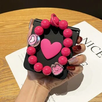 Beads Bracelet Love Hinge Phone Case For Motorola Moto Razr 40 Ultra Cover