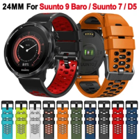 24mm Silicone Bracelets For Suunto 7 9 Spartan Sport Wrist HR Strap Wristbands Suunto 9 Baro Replacement Smartwatch Bands Belt