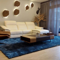 【Fuwaly】歐密藍地毯-160x230cm(簡約 素色 柔軟 客廳 起居室)