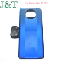 For Xiaomi Mi Poco X3 NFC Battery Back Cover Rear Door For POCO X3 Replacement Housing STICKER Adhesive With Lens