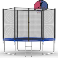 8 FT Trampoline for Kids, Trampoline with Enclosure Net, ASTM Approved,Recreational Outdoor Trampoline