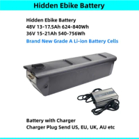Reention Hidden Ebike Battery 48V 13Ah 15Ah 16Ah 17.5Ah 52V 15Ah for Burchda RX80 RX50 Fat Tire Bike Ebike Battery with Charger