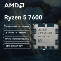 Factory Price New AMD Ryzen 5 7600 CPU 3.8GHz 6-Core 12-Thread R5 7600 Am5 Processor 5NM L3=32M Without Cooler For B650M Mortar