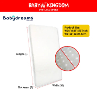 Babydreams High Density Foam Mattress -24x48x3\/60x122x7.6cm ( For Joie Allura 120/ S3 )"