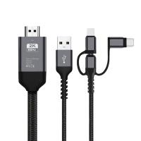Cáp điện thoại 3 trong 1 sang HDMI phản chiếu màn hình điện thoại lên TV 1080P cho điện thoại Pad và