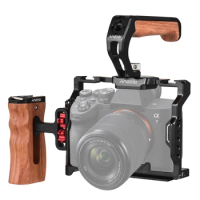 Andoer Camera Cage + Top Handle + Side Grip Kit Camera Video Cage for Sony Alpha 7R V/ Alpha 7 IV / A7R IV/ Alpha 7 S III
