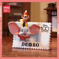 Original MINISO Blind Box Disney 100th Anniversary Retro Stamp Mickey Mouse Stitch The Pooh Refrigerator Stickerl Statue Gifts