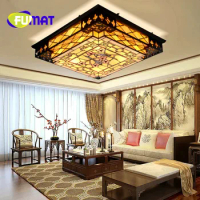 FUMAT Ceiling Lights Rectangular Chinese Retro Plum LED Lights Ceiling Lamp For Living Room Bedroom Dining Room Indoor Lighting