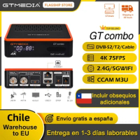 GTMEDIA GT COMBO Android 9,0 TV BOX + DVB-S/S2/S2X,DVB + T/T2/Cable/ATSC-C(J.83B)/ISDBT 4K Android BOX 4:2:2 2 + 16GB, stock in Chile