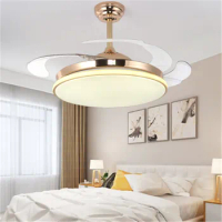 Creative Minimalist 36/42 inch Led Ceiling Fan Light Modern Invisible Restaurant Living Room Remote Bedroom Decor Fan Light