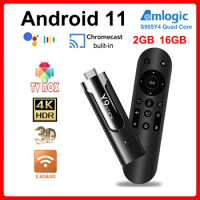 TV Stick 4K Chromecast Built-In Android 11 2GB 16GB Amlogic S905Y4 Quad Core Voice Remote 3D Smart TV BOX VS Fire Tv Stick