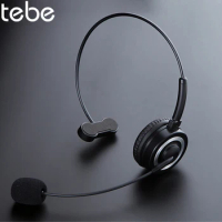 tebe Mono Bluetooth Headset Stereo Music Head-Mounted Gaming Earphone Office Earphones Business Headphone With Noise Cancel Mic