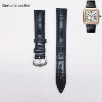 Watchstrap Accessories Leather Watchband Suitable for SANTOS DE CARTIER Watch Bracelet Women Men's 15 18 20mm