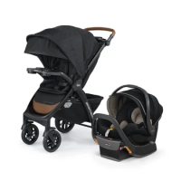 Chicco Bravo Primo Trio Travel System, Quick-Fold Stroller with Chicco KeyFit 35 Zip Extended-Use Infant Car Seat and Stroller C