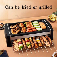 Electric Barbecue 1300W Non Stick Household Grill Electric Ovens Plate Outdoor Machine Skewers Cooking Tools Indoor Party220V