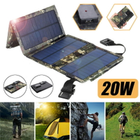 20W 5V可折疊USB太陽能電池板電池便攜式戶外手機電源電池充電器