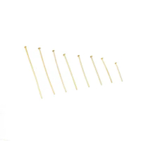 300pcs Brass Head Pin, Brass Beading Pin, Jewelry Making, Dia. 0.7mm, 15/18/25/28/30/35/40/45/50mm, Raw Brass Findings R2567