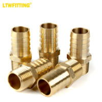 LTWFITTING Brass Barb Fitting Coupler/Connector 3/4-Inch Hose ID x 1/2-Inch Male NPT(Pack of 5)