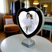 Cermin Make Up Heart Shaped Magic Mirror Table LED - 7CHZMAWH