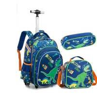 Jasminestar 3 pcs set Rolling Backpack Kids School Trolley Bag With wheels School Wheeled backpack for girls boys Trolley Bag