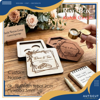 (READY STOK) Kotak Cincin / Box Cincin Rustic / Ring Box / Kotak Perhiasan Rustic Kayu + Custom Nama