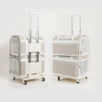 全城熱賣 - 寵物拉杆箱雙層巴士行李箱貓包2025新款外出便攜兩只貓咪狗狗背包（平行進口）