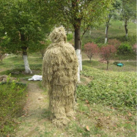 Outdoor CS Bionic Grass Ghillie Suit Sniper Tactical Camouflage Sets With Hoody Rifle Covers Hunting Combat Jungle Clothess